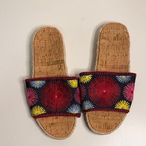 Jack Rogers Multicolor Embroidered Sandals